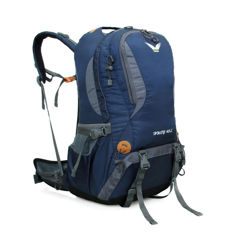 HUWAISHUANGYI new multi-functional professional outdoor mountaineering backpack hiking waterproof steel belt rainproof cover 45L