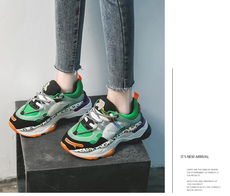 2019 New Sneakers Women 35-42 Platform White Sneakers Horsehair Shoes Casual Flats Breathable Soft Woman Chunky Shoes (11)