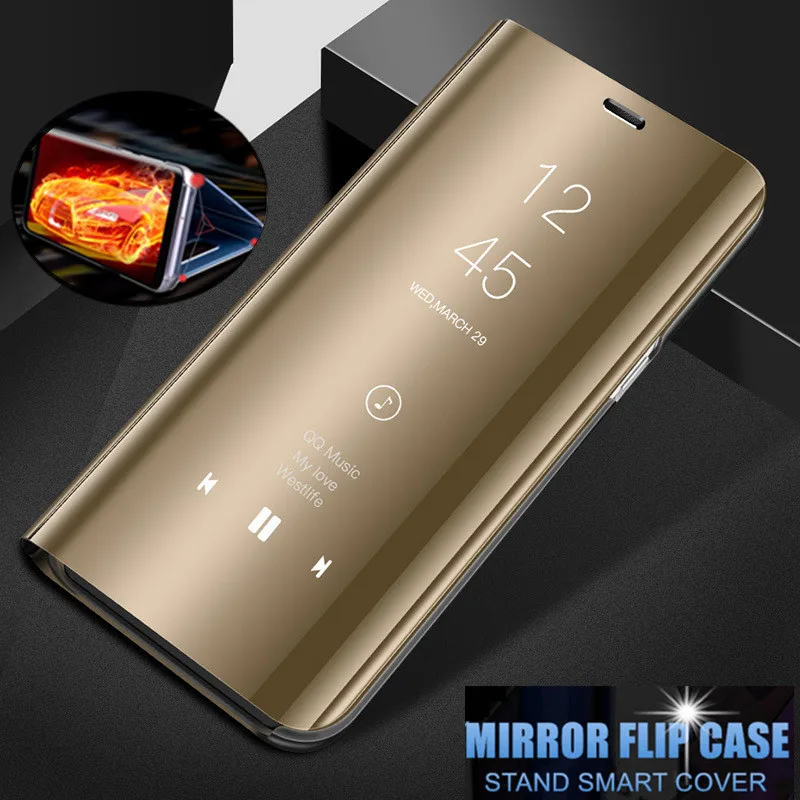 

For OPPO F11 Pro case CPH1969 Cover Luxury Clear Stand Smart View Mirror Back Shell For OPPO F11 / A9 Full Leather Coque Fundas