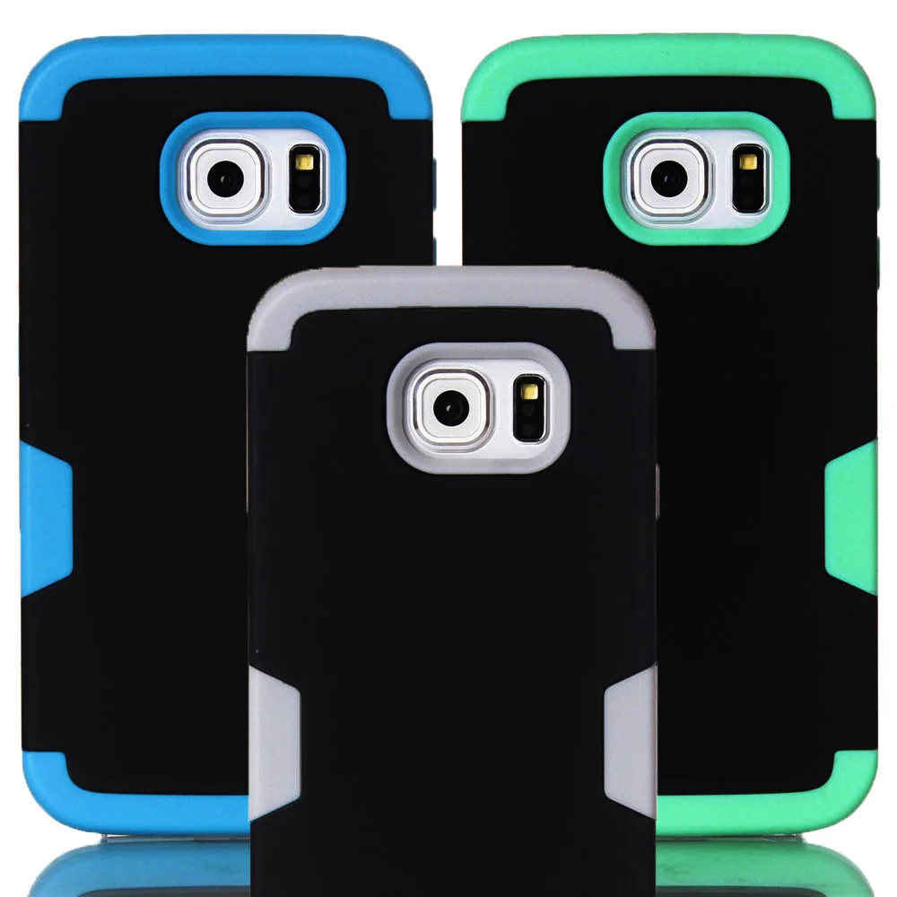 Shockproof Rubber Black Hybrid Armor Silicone Hard PC Phone Protective