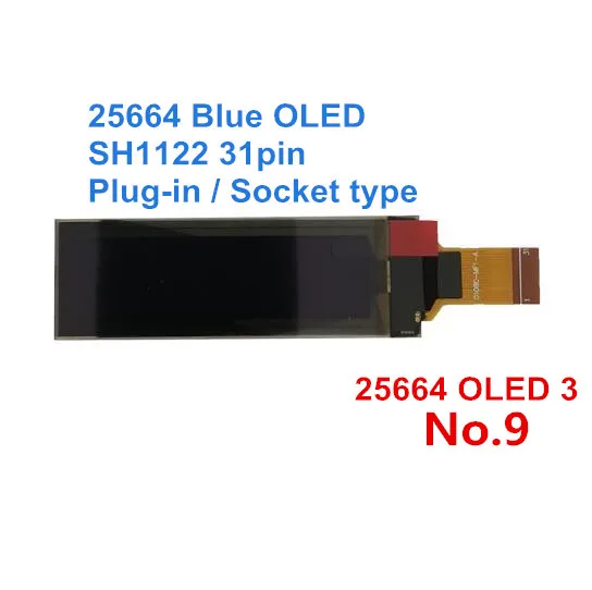 12832 2,08 дюймовый дисплей SSD1307 PM OLED 256x64 SH1122 7pin 4-провод SPI 3-провод SPI I2C белого и синего цветов на выбор, с адаптером PCB - Цвет: 25664 OLED 4 31pin