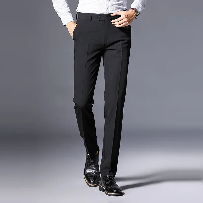WOLF ZONE, Брендовые мужские брюки, повседневные мужские, s, бизнес, мужские брюки, классика, средний вес, прямые, полная длина, модные черные брюки, 29-38