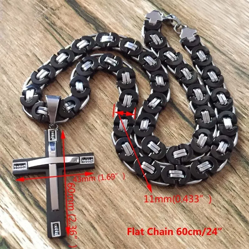 Мужской кулон из нержавеющей стали черный стали|collier pendentif|byzantine chaincross pendant necklace |