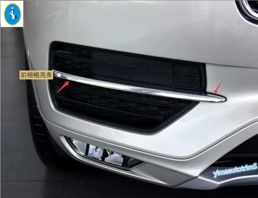 

Lapetus Accessories For Volvo XC90 2016 2017 2018 ABS Chrome Front Fog Light Lamp Eyelid Cover Trim Kit