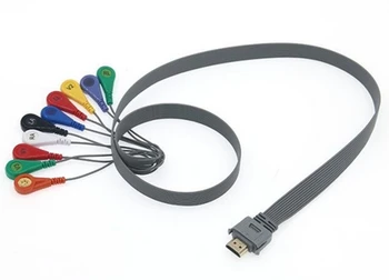 

2pcs/lot Compatible New Accessories ZJKY Fastener 19Pin Plug one-piece holter cable 10-Lead snap AHA with 1Year warranty