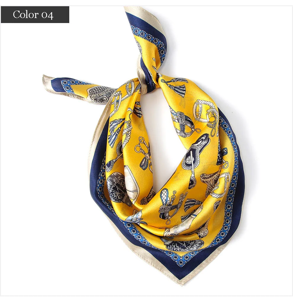 DANKEYISI, роскошный бренд, маленький квадратный шелковый шарф, женский шарф с принтом, женские шали, бандана, ожерелье, шарф, хиджаб, шелк - Цвет: 4