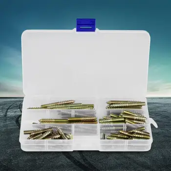 

90Pcs M6 Dowel Screws Woodworking Screws Double Ended Wood to Furniture Connector Screws Hanger Bolt tornillos para madera