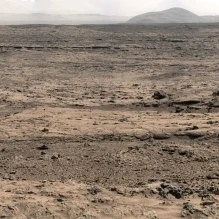 Panoramic mosaic of Mars showing a site called Rocknest Poster Print (30 x 6)