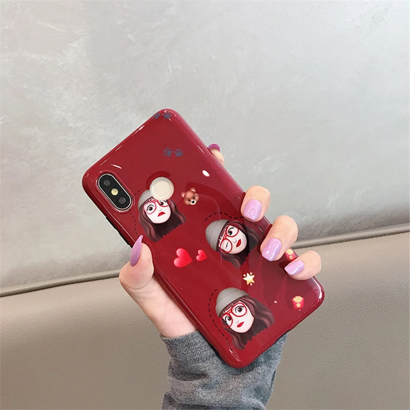 Индивидуальный винно красный кукольный чехол для Xiaomi 8 мобильный телефон