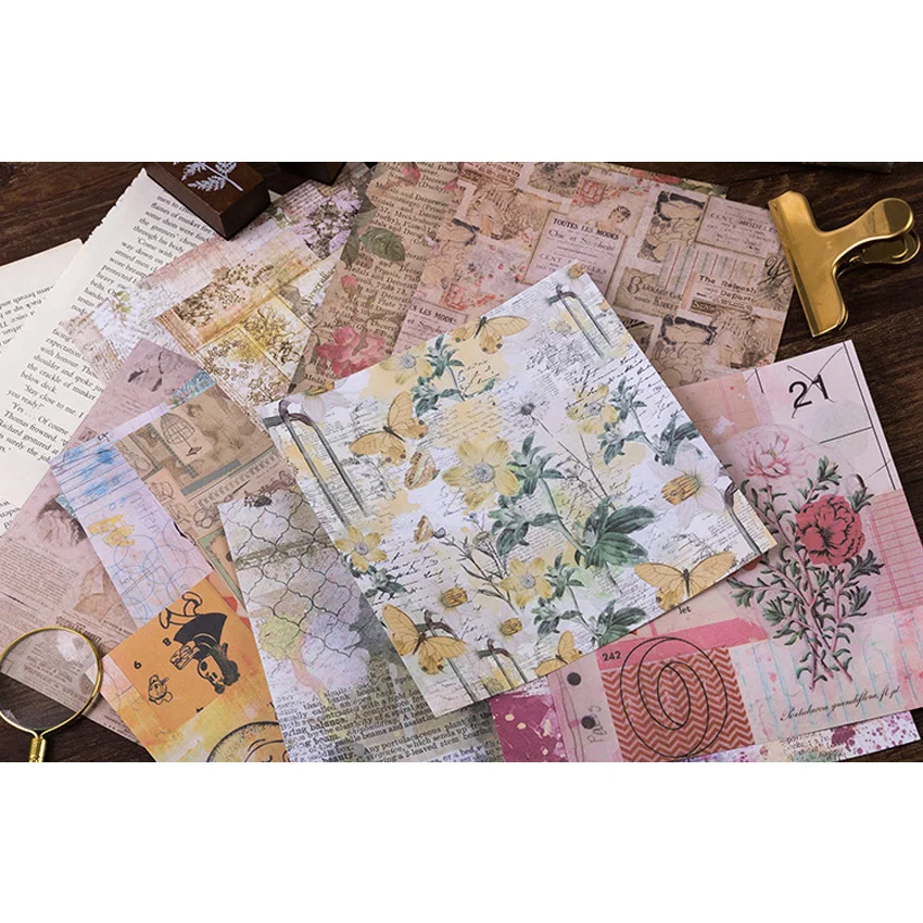 

8pcs/lot Vintage Garden Series Stickers Diary Planner Note Paper Self-Adhesive Scrapbooking Decoration gift Stationery