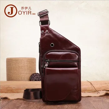 

Joyir Fashion Cow Genuine Leather men Chest Bags Anti theft Male small Messenger Bag Casual business Travel Men Shoulder Bags