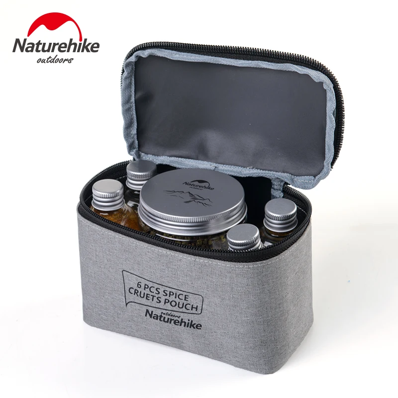 Naturehike unids 6 PCs al aire libre Camping vajilla contenedor de almacenamiento condimentos botellas latas con una bolsa para barbacoa Picnic portátil Naturehike unids 6 PCs al aire libre Camping vajilla contenedor de almacenamiento condimentos botellas latas con una bolsa para barbacoa Picnic portátil