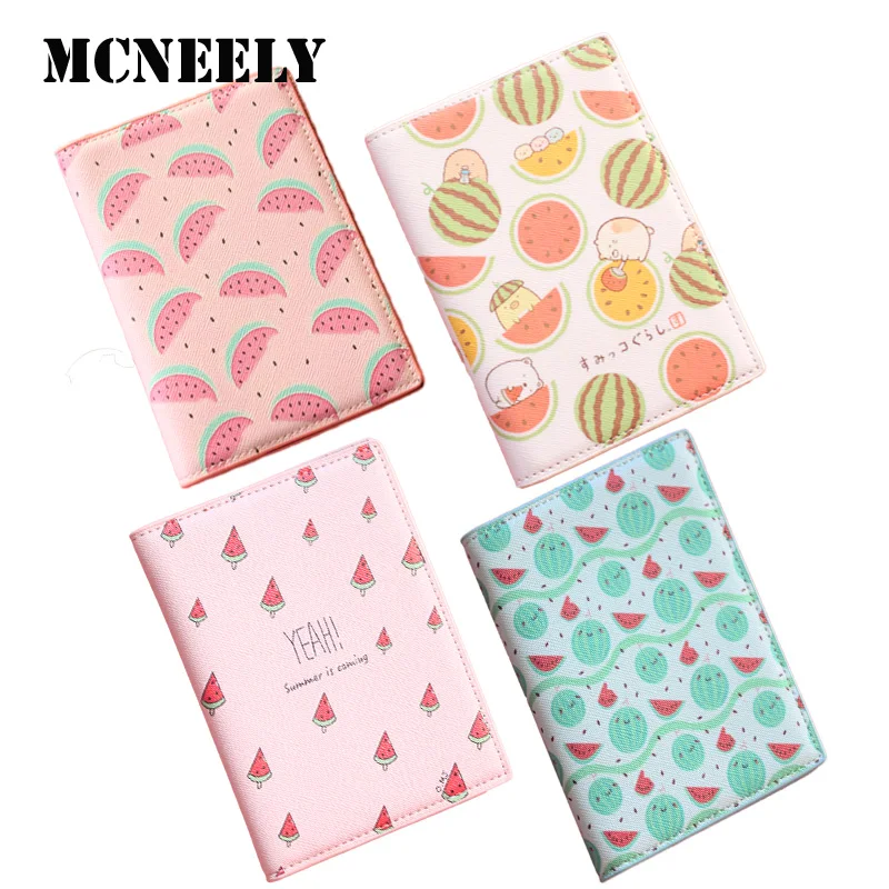 

Fruit Pattern Leather Travel Passport Cover Wallet Document Passport Holder Passport Case Girls Credit Card Case for Women Gifts