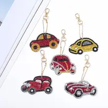 Женский Мужской самодельный брелок особой формы с алмазным узором, автомобильное кольцо для ключей брелок, Набор алмазной вышивки#906