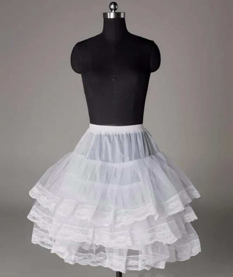 New 3 Layers Petticoat for Litter Girls White Tulle Crinoline Girls Petticoat Black Children Underskirt Cheap Bridal Petticoats