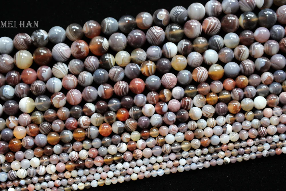 Meihan,, натуральные 6 мм, 8 мм, 10 мм, 12 мм, круглые бусины Ботсваны для изготовления ювелирных изделий или рукоделия