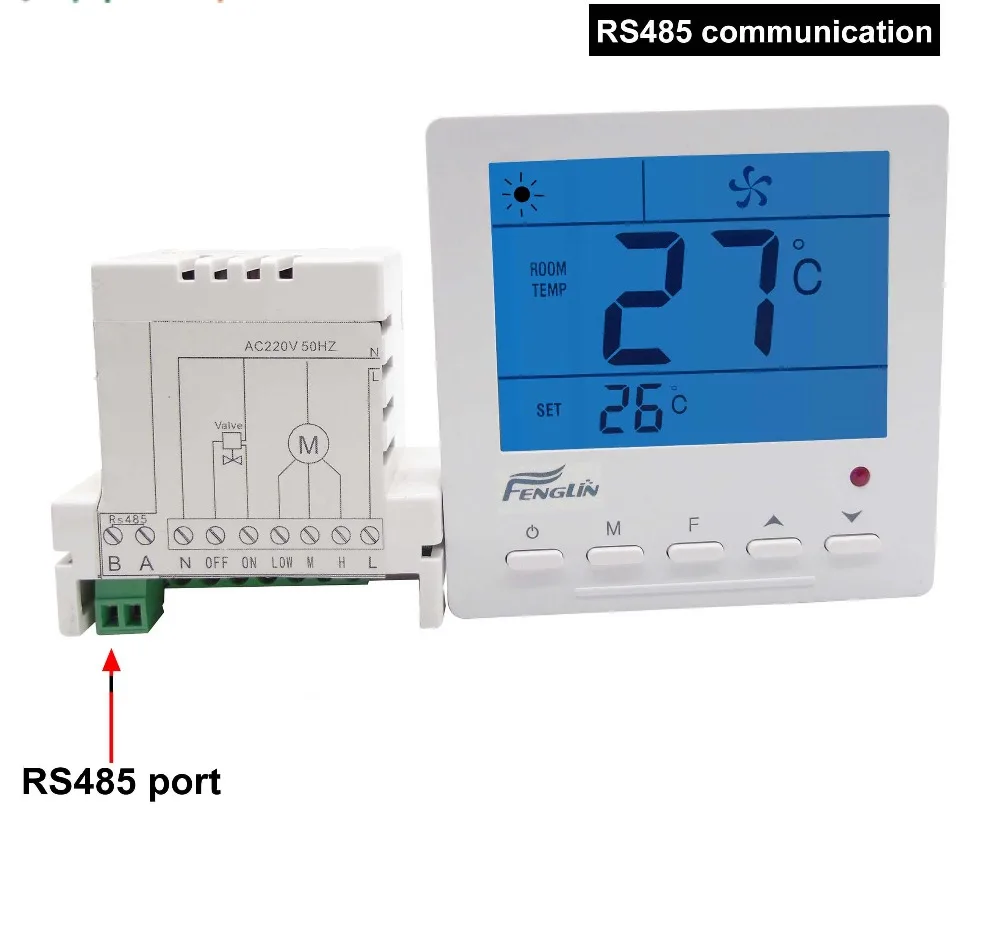 Digitale MODBUS RS485 thermostat temperatur controller mit fan spule