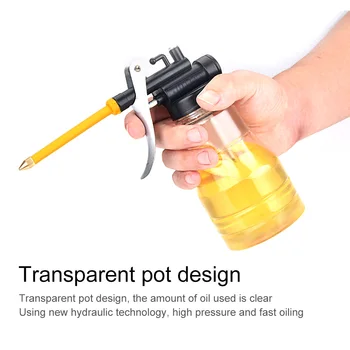 

250ml Oil Can Oiler Lubrication Oil Plastic Machine Pump High Pressure Transparent long short tube