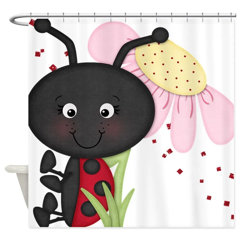 Download Cute little Ladybug Shower Curtain Decorative Fabric ...