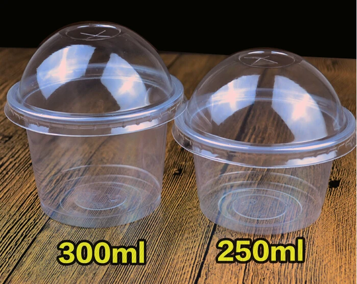 100 Set 250ml 300ml Clear Plastic Jelly Cups Pudding Ice Cream Cake Cup Yogurt Milk Drinks Container Open Air Drinking Cups Supplies Party Aliexpress