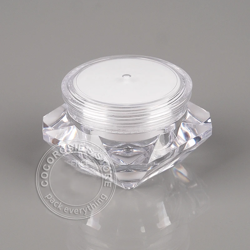 (300 piece/lot)5g diamond jar Cosmetic Container Acrylic jar for cream