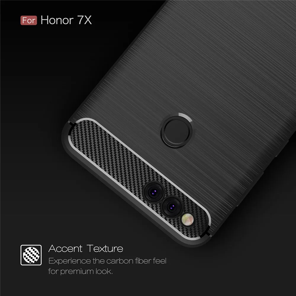 Силиконовый чехол для huawei Honor 7X, мягкий ударопрочный чехол из углеродного волокна и ТПУ для huawei Honor 7X, чехол Silcon