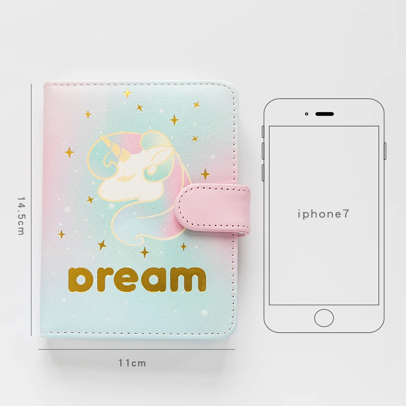 64K-blue MISS BOOK Unicorn толстый ПУ план блокнот А6 милый блокнот градиент 1 шт - Цвет: 64K-blue