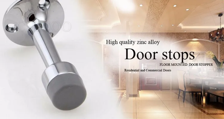 Us 6 69 3inch Zinc Alloy Polish Chrome Doorstoppers Gray Rubber Door Stop Wall Mounted Doorstops Glass Doorstop In Door Stops From Home Improvement