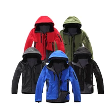 Новая водонепроницаемая куртка из мягкой скорлупы Мужская ветровка дышащая плюшевая термо-дождевик открытый кемпинг рыбалка охота куртка
