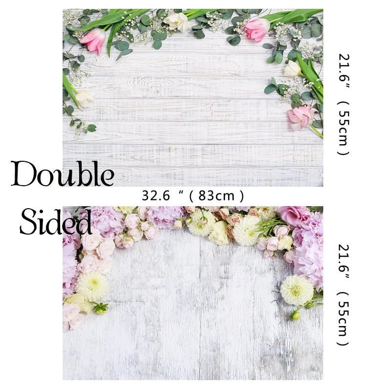 

double sided background vintage rustic wood backdrops with flowers ins style photoshoot photography double sides photo backdrops
