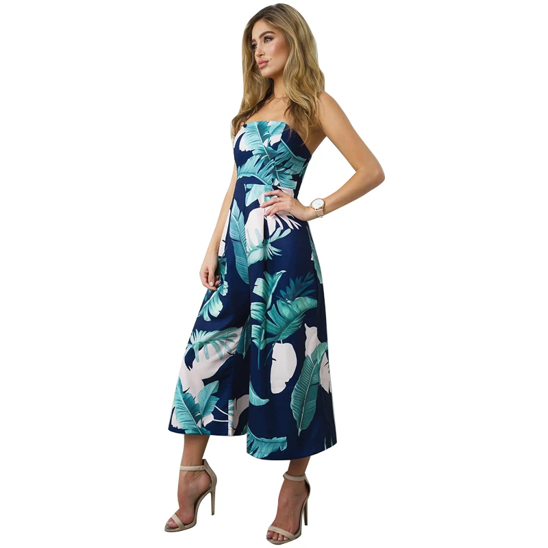 Echoine Women Jumpsuit Floral Print Sexy Strapless Off Shoulder Chiffon Loose Long Wide Leg Pants Lady Elegant Romper Streetwear Echoine Women Jumpsuit Floral Print Sexy Strapless Off Shoulder Chiffon Loose Long Wide Leg Pants Lady Elegant Romper Streetwear