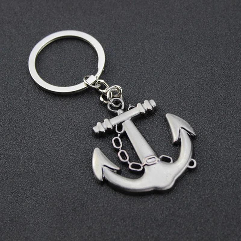

New Brand Vintage Silver Anchor Keychain For Men Retro Gold Key Chain Ring Trinket Jewelry Gift Souvenirs Accessories Llaveros