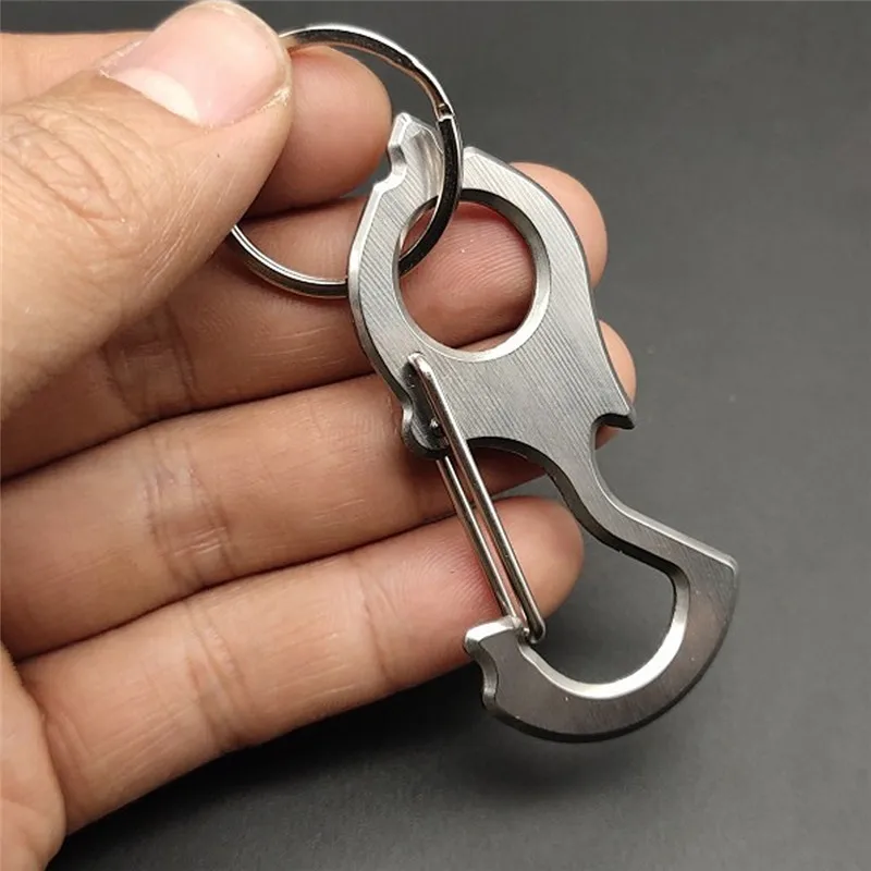 

Stainless Steel Key Buckle Chain Car Key Ring Carabiner Clip Bottle Opener Emergency Survival Tool Camping Climbing accessories