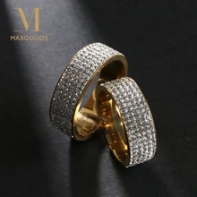 1 шт модное кольцо с кристаллом шикарное Золотое серебряное кольцо из нержавеющей стали для мужчин/женщин свадебные парные ювелирные кольца