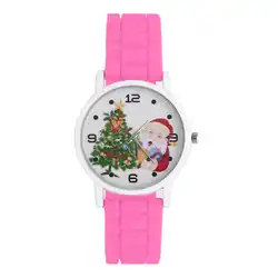 Рождественские детские часы модные детские милые силиконовые гелевая полоска ремешок кварцевые наручные часы для мальчиков и девочек