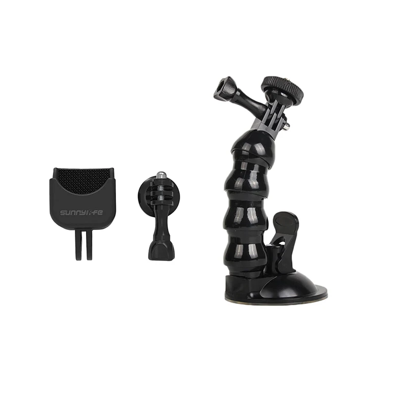 Автомобильный держатель на присоске Serpentine Arm для dji osmo Карманный ручной карданный держатель для камеры аксессуары - Цвет: Черный