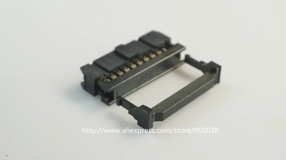

10 Pcs 0.100" 2.54mm 20 Pin dual Row IDC Connector 2 rows 20 position Rectangular Female Socket Receptacle Ribbon Cable FC-20