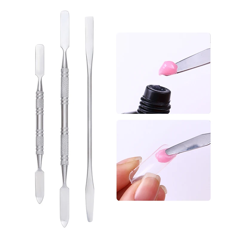 

1 Pc Nail Extension Maker Spatula Stick Dual-ended Three Size Nail Polish Cream Mix Spatula Spoon Stick Nail Art Tools