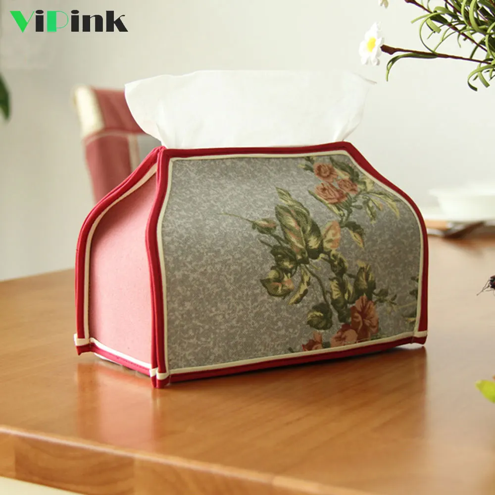 Jujube Red Vintage Chinese Tissue Box Cover Napkin Holder Container For