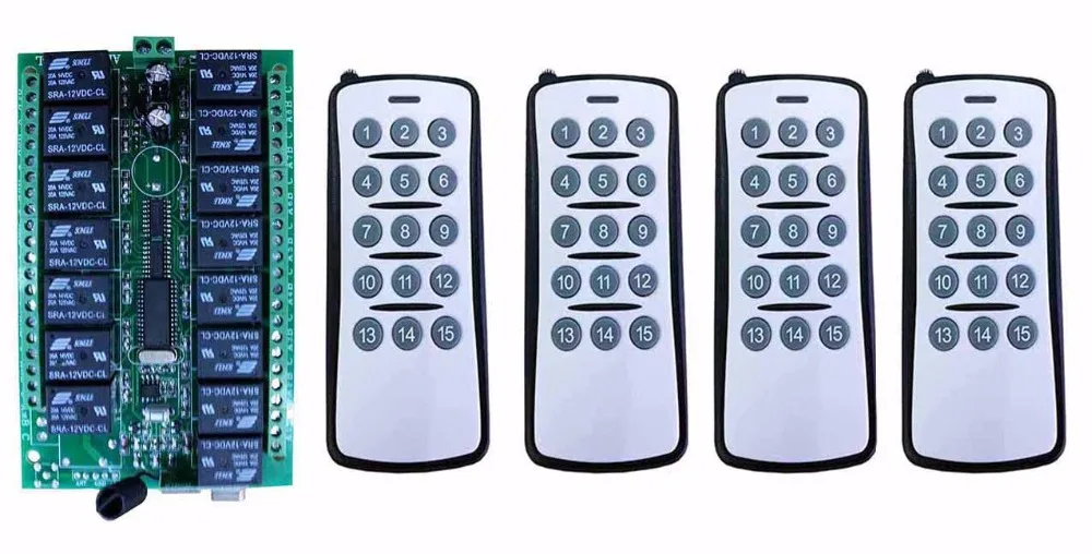 15 canais, sem fio, transmissor e receptor, porta de garagem, venezianas