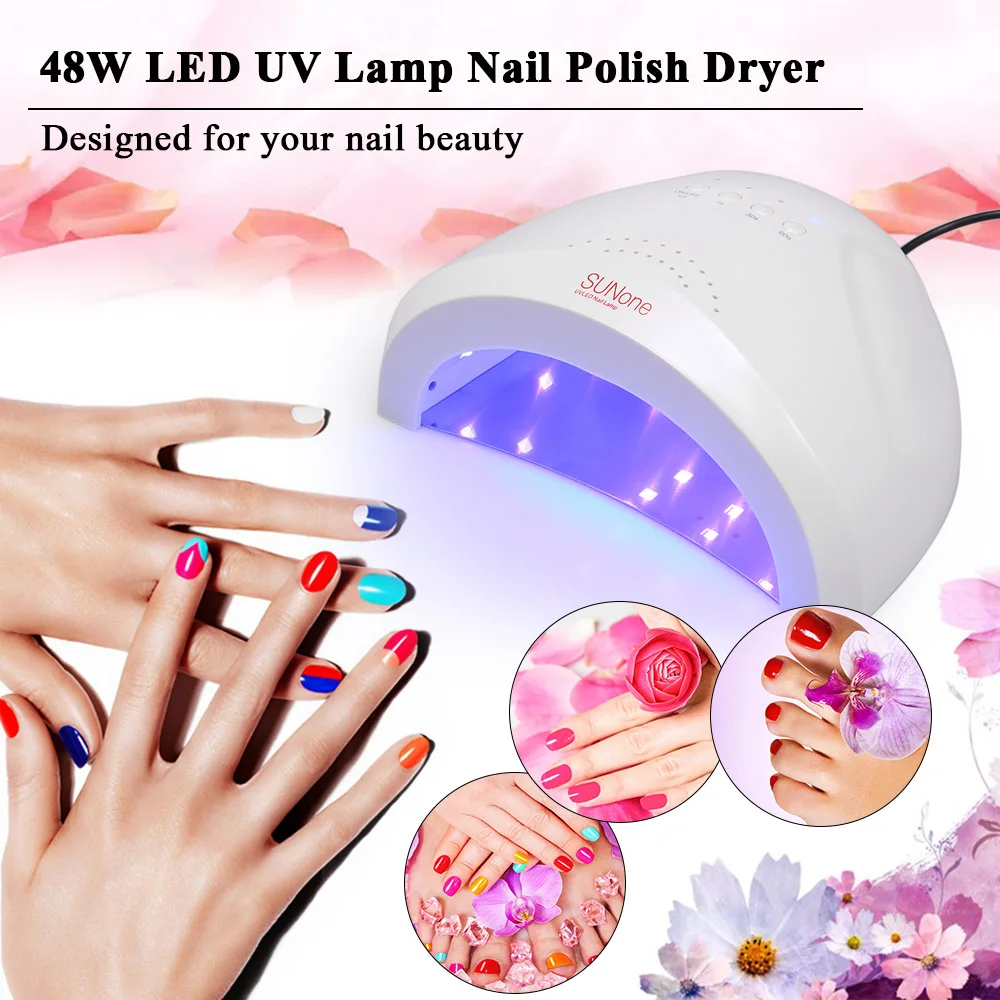 SUNONE 48W LED UV Lamp Nail Polish Dryer Fingernail & Toenail Gel