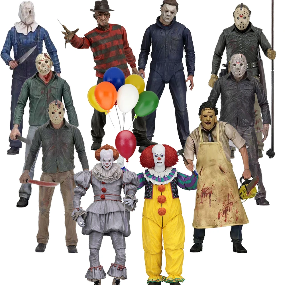 NECA 3D 13th Friday Jason Leatherface бензопила Футболка Джон Карпентер Майкл Майерс Фредди кругер Pennywise Джокер фигурка