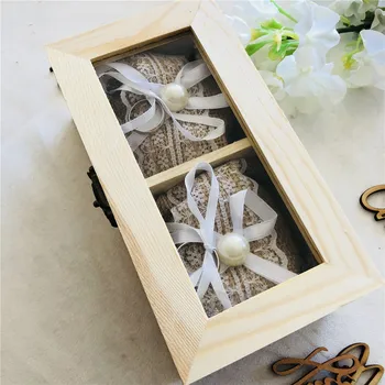 

Personalised Wedding Ring Box Double Ring Box Rustic Jewelry Box Wedding Ring Holder