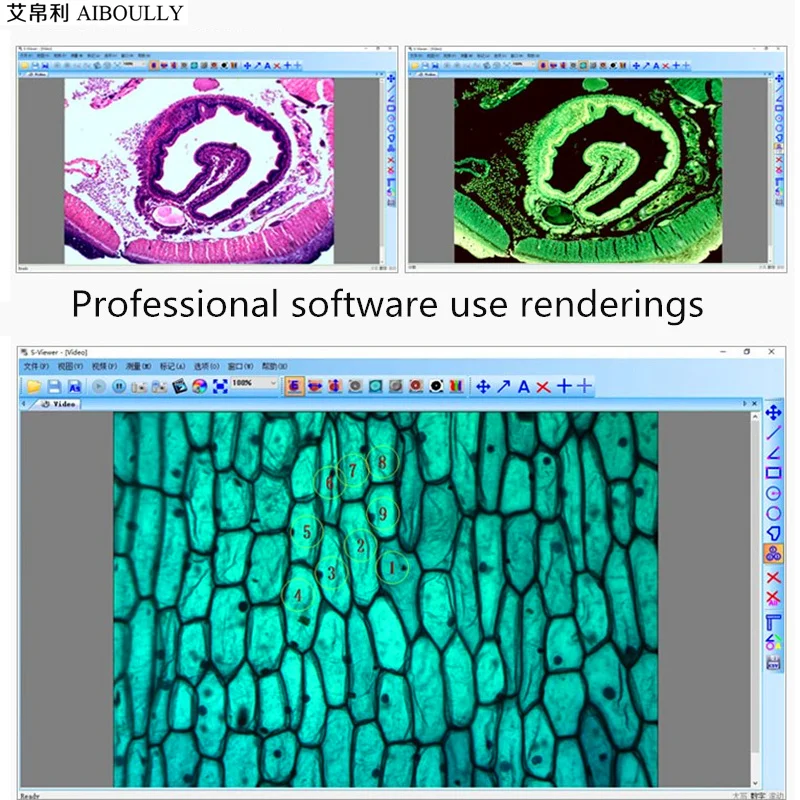 AIBOULLY для биологической микроскопии 23,2 мм размер пор электронный окуляр 2 мегапикселя видео микроскоп Видео телескоп