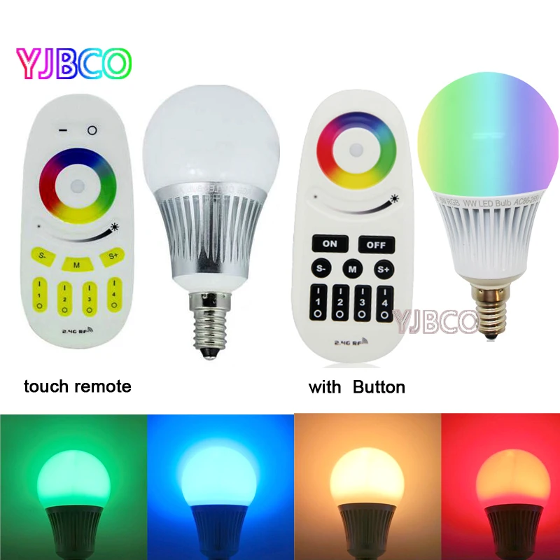 

Milight 6W 9W Led Bulbs 2.4G E27 RGBW RGBWW Dimmable Led bulb Lamps and Wireless 4-Zone RF Remote Controller