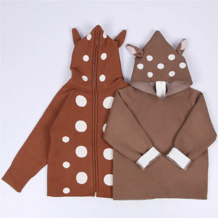 

2019 Autumn New Baby Girls Sweaters Cute Deer Cotton Children Pullover Kids Girls Knitted Sweater for 1-5Y Girls Boys Clothes