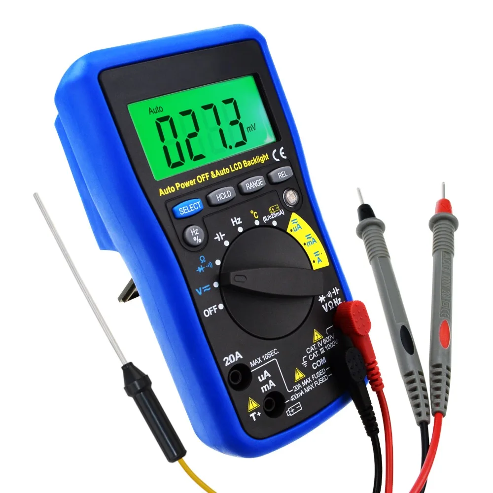 Digital Auto Range DMM Multimeter DC AC Amp Volt Ohm
