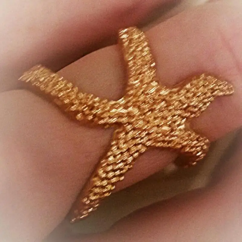 Кольца золотого цвета для женщин Звездные Морская звезда кольцо ювелирные