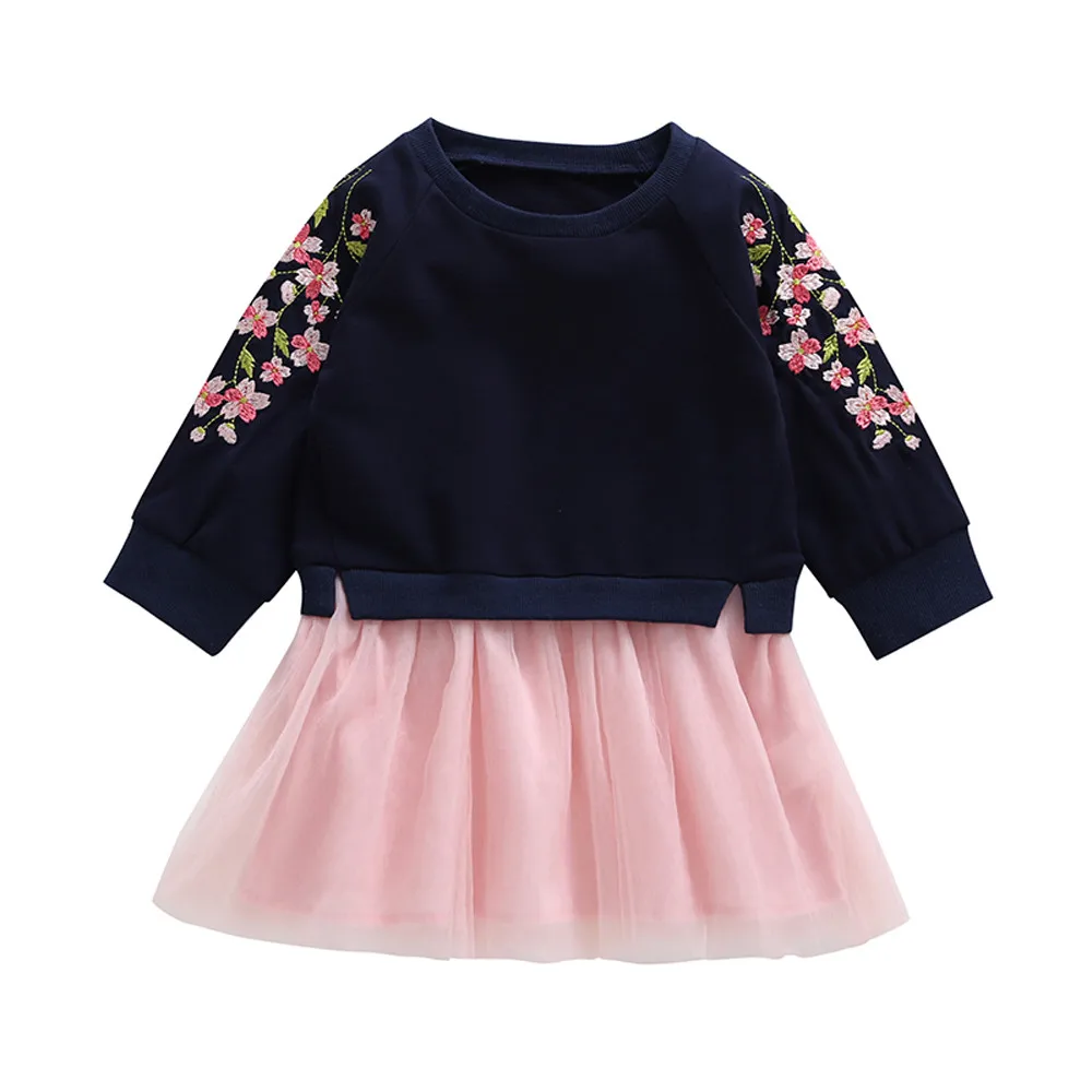Модная одежда; коллекция года; детская одежда для маленьких девочек; платья с вышивкой вишни
