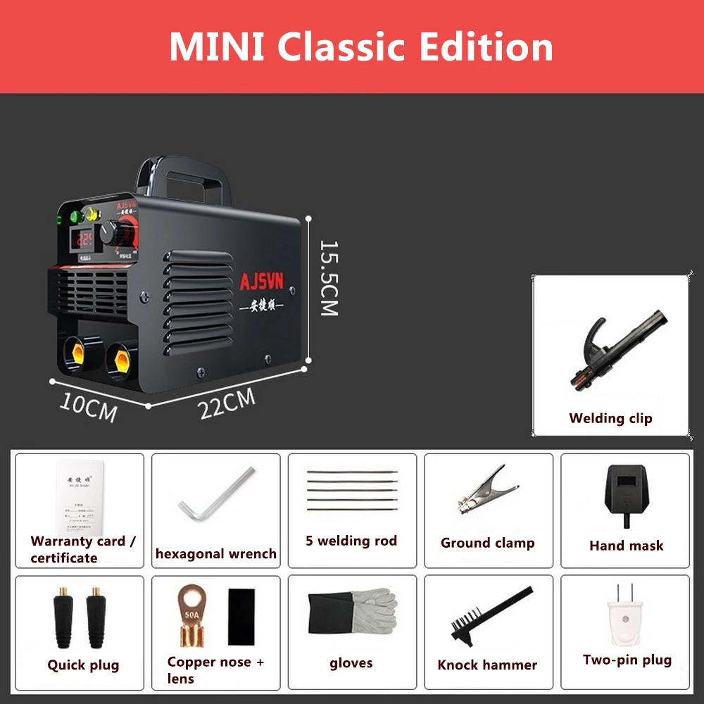 

Welding Inverter Machine MMA ARC Welder IGBT 220V 20A-225A/20A-250A Mini 4200W MMA ARC Welder IGBT 10PCS Kit Welding Machine Set